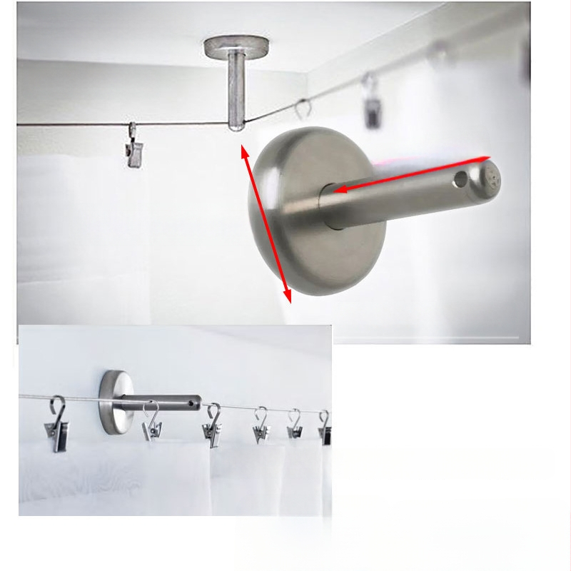 No-Drill Indoor Curtain Wire Rope, Curtain Track Cord, Balcony Clothesline, Customizable