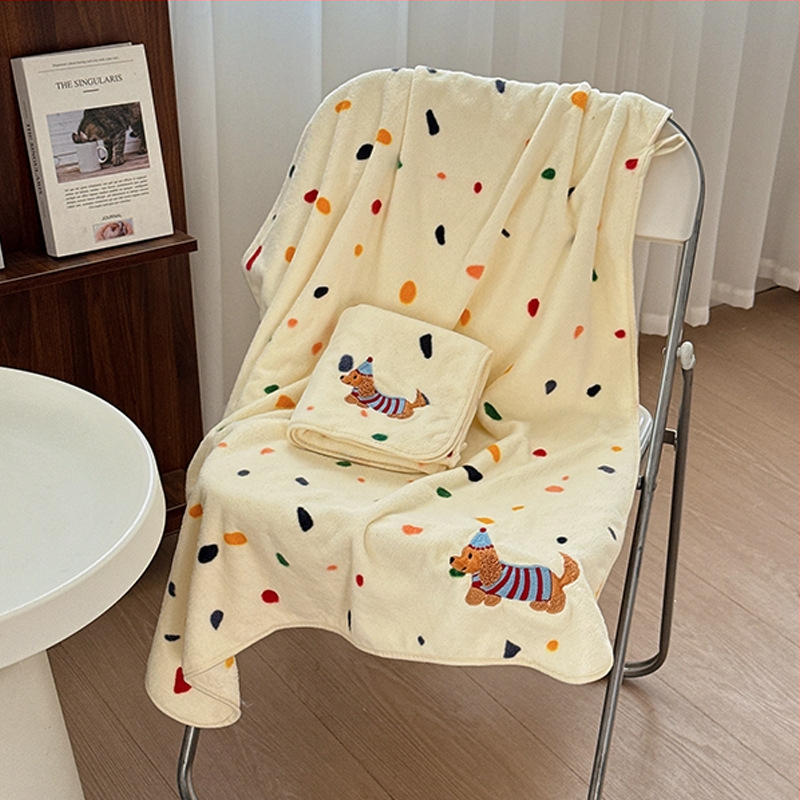 Σετ τριών τεμαχίων πετσέτες μπάνιου ενηλίκων από φλις κοραλλιού, βάρος ≥500 γρ.