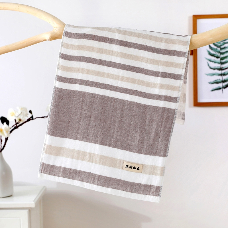 Πετσέτα προσώπου για ενήλικες, απορροφητική, διπλού στρώματος βαμβακερή Jacquard, 32 νήματα, 80–100 g, με κεντημένο λογότυπο