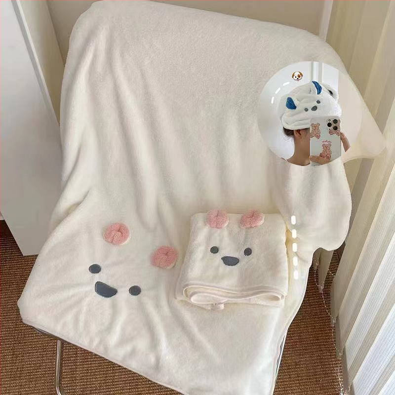 Koala Καρτούν πετσέτα μπάνιου, Coral fleece, Απορροφητική για ενήλικες, Απλή Ύφανση, 120–140 g/m², 14 νήματα