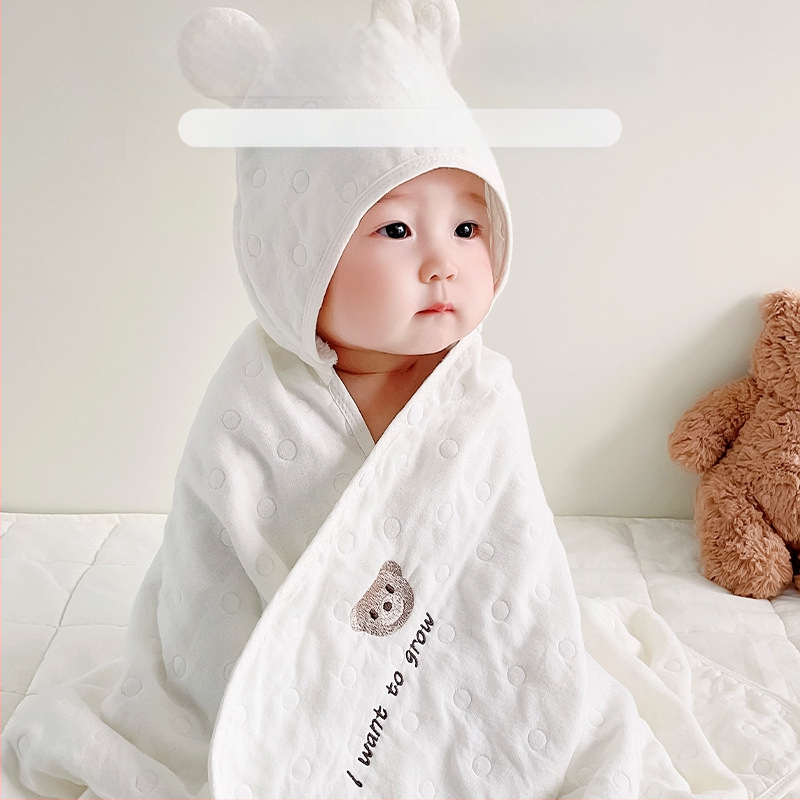 Βρεφική πετσέτα μπάνιου από 100% βαμβάκι, τζακάρ, 300–400 γρ