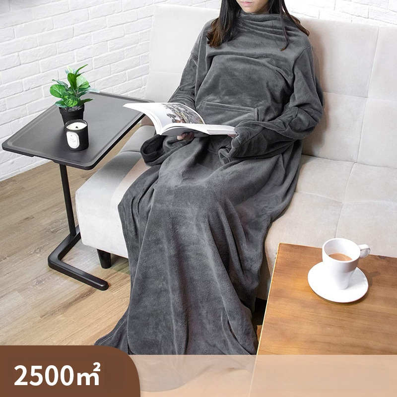 Deka s rukavima i velikim džepom - 100% poliester, 260 g/m², koralni flis, zimi za uporabu