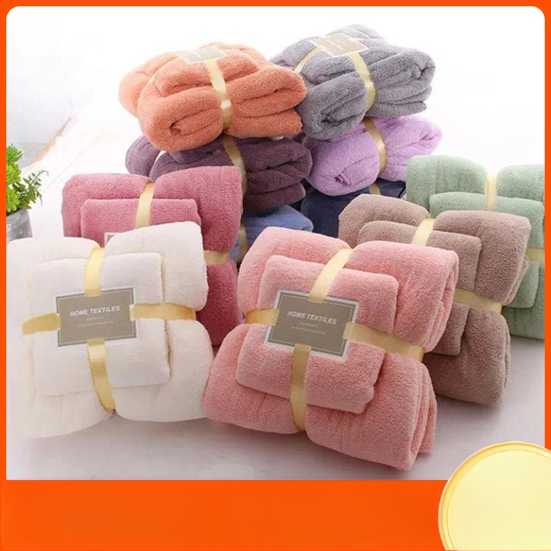 Σετ πετσέτες σε κουτί δώρου, φλις κοραλλιοειδές, 320 g, απλή ύφανση, δυνατότητα εκτύπωσης λογότυπου