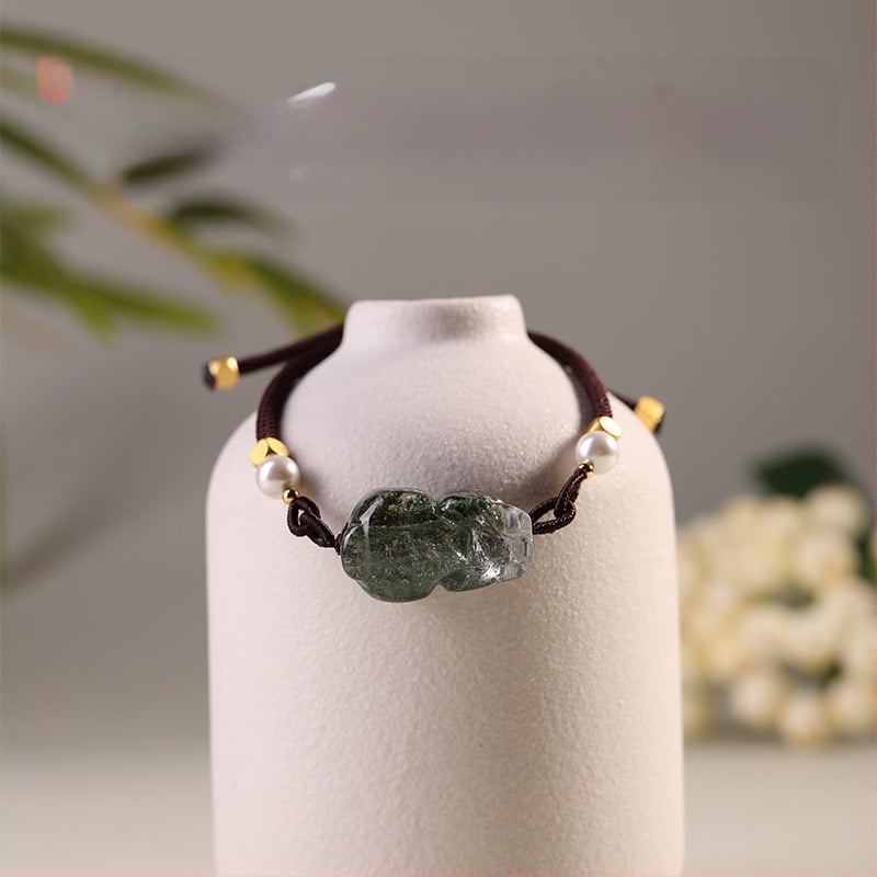 Brățară cu cristal fantomă, șnur elastic, ambalaj individual, lansare vară 2023