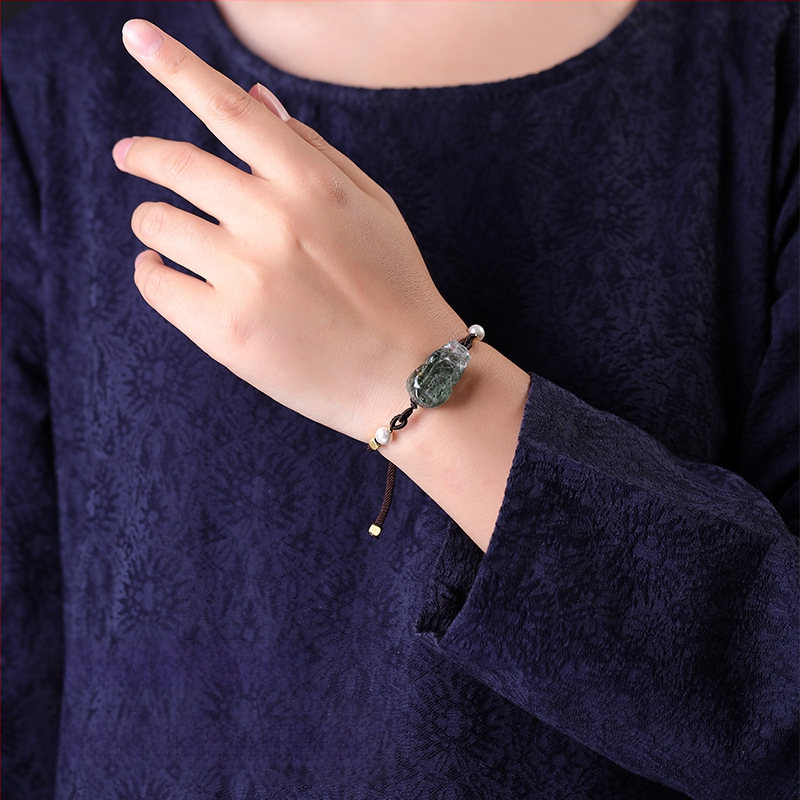 Brățară cu cristal fantomă, șnur elastic, ambalaj individual, lansare vară 2023