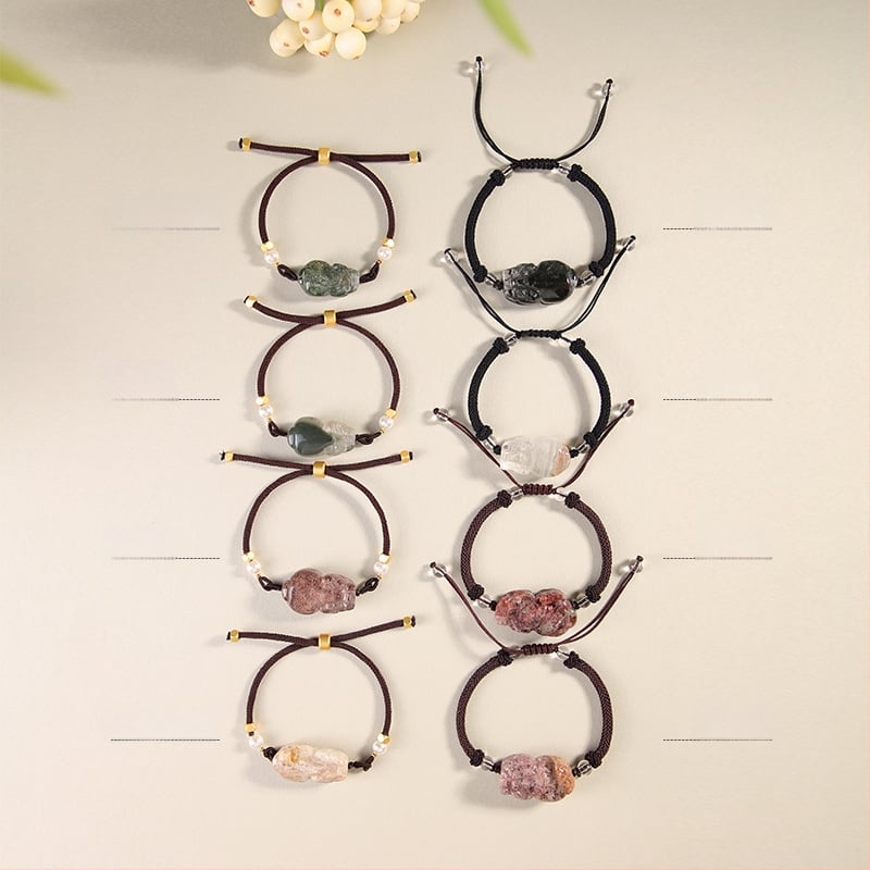 Brățară cu cristal fantomă, șnur elastic, ambalaj individual, lansare vară 2023