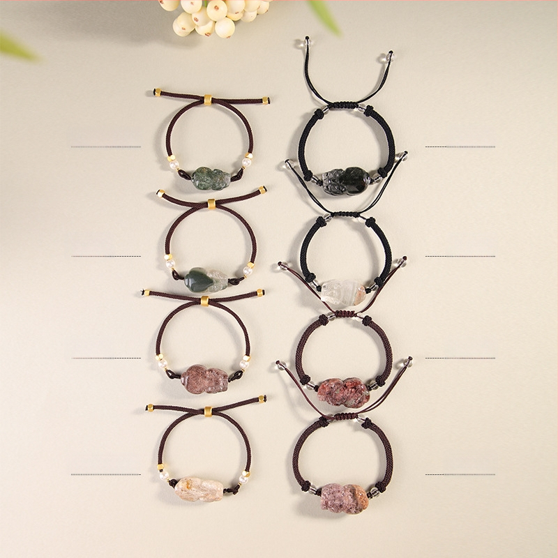 Brățară cu cristal fantomă, șnur elastic, ambalaj individual, lansare vară 2023