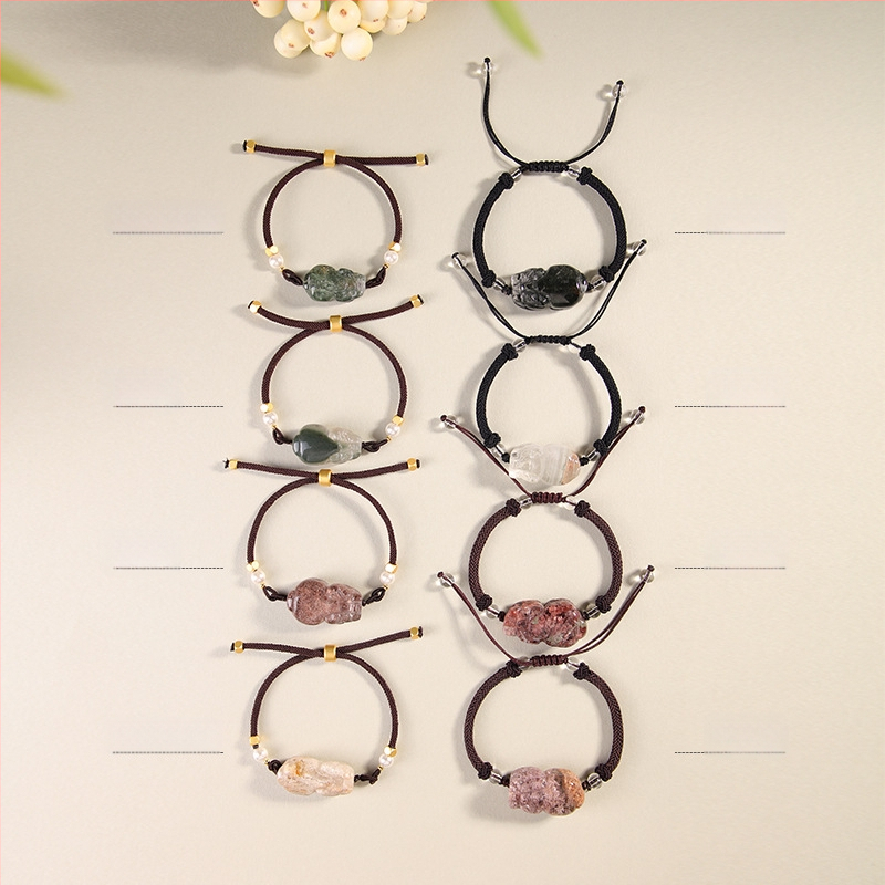 Brățară cu cristal fantomă, șnur elastic, ambalaj individual, lansare vară 2023