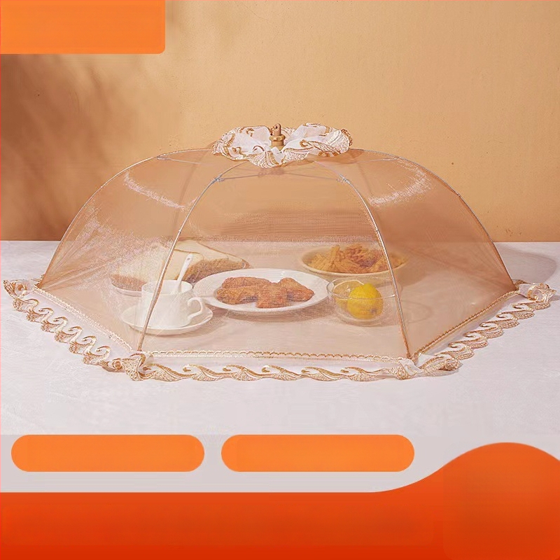 Saliekams tīkla ēdiena pārklājums, ēdienam un dārzeņiem, aizsardzība pret mušām un putekļiem