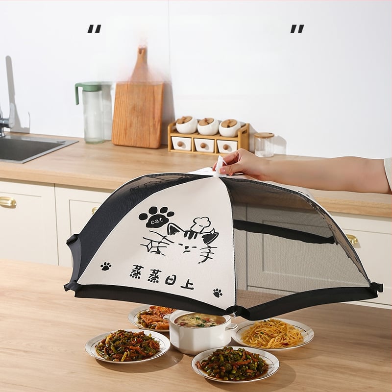 Голям капак за храна от мрежеста материя, прахо- и насекомозащитен, сгъваем покривал за маса, модерен стил