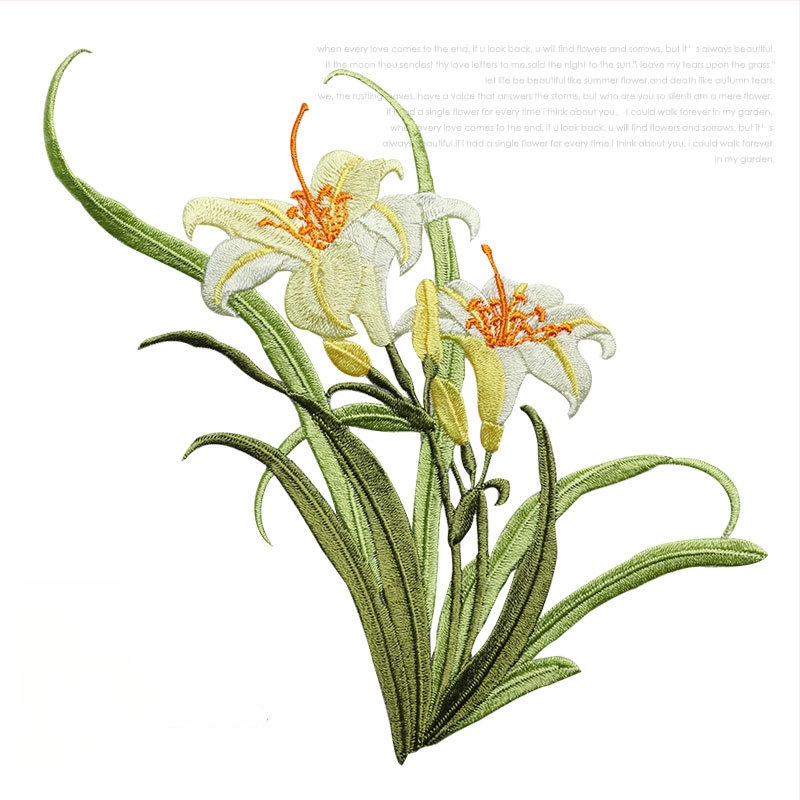 Апликация за гладене с орхидна бродерия за ханфу и дрехи — rayon, Rainbow Embroidery