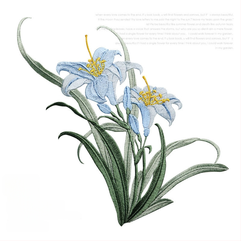 Апликация за гладене с орхидна бродерия за ханфу и дрехи — rayon, Rainbow Embroidery