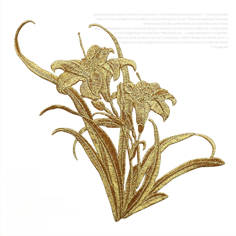 Апликация за гладене с орхидна бродерия за ханфу и дрехи — rayon, Rainbow Embroidery