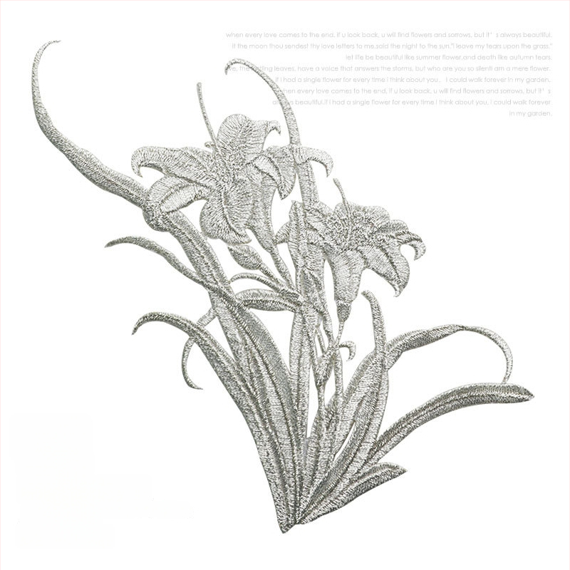 Апликация за гладене с орхидна бродерия за ханфу и дрехи — rayon, Rainbow Embroidery