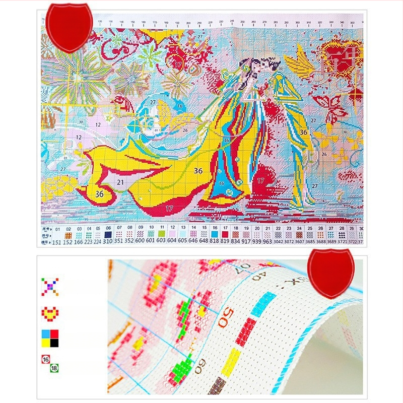 Σετ κεντήματος με σταυρούς – Τοπίο μοτίβο σε βαμβακερό ύφασμα 11CT, κέντημα με σταυροβελονιά, μοντέρνο μινιμαλιστικό στυλ