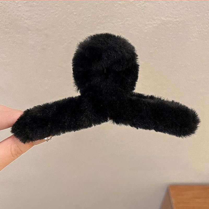 Χειροποίητο κλιπ μαλλιών για παιδιά με τεχνητή γούνα κουνελιού – κλιπ σύσφιξης, πλαστικό/ρητίνη, χαριτωμένο σχέδιο