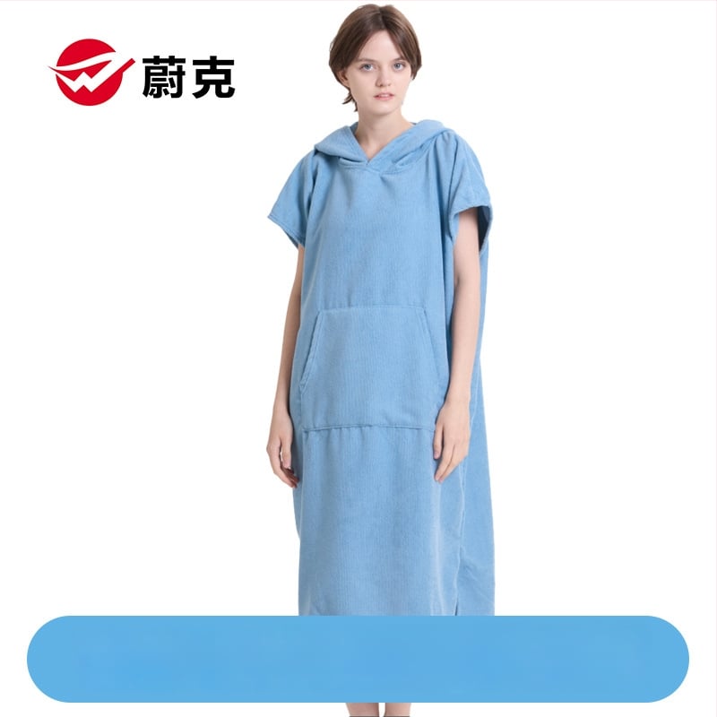 Μικροϊνές διπλής όψης fleece Poncho-ρόμπα, γρήγορο στέγνωμα, για παραλία/μπάνιο, προσαρμόσιμο, πολυεστερικό μείγμα