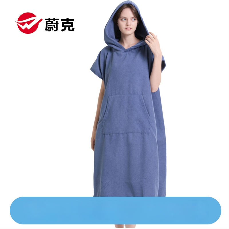 Μικροϊνές διπλής όψης fleece Poncho-ρόμπα, γρήγορο στέγνωμα, για παραλία/μπάνιο, προσαρμόσιμο, πολυεστερικό μείγμα