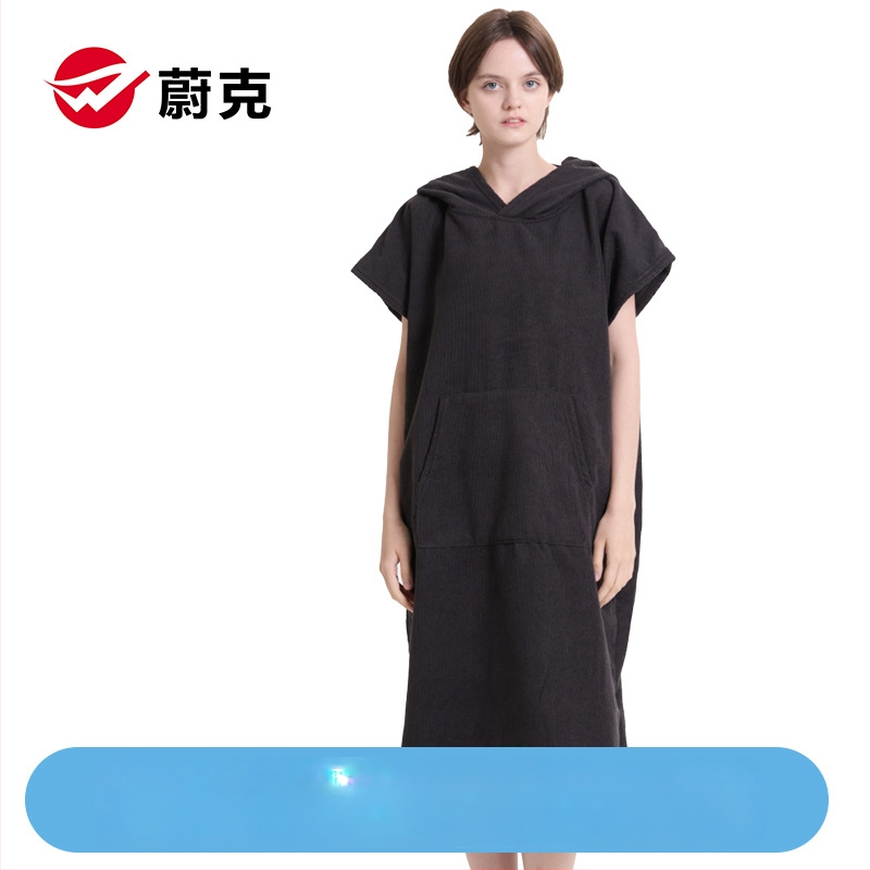 Μικροϊνές διπλής όψης fleece Poncho-ρόμπα, γρήγορο στέγνωμα, για παραλία/μπάνιο, προσαρμόσιμο, πολυεστερικό μείγμα