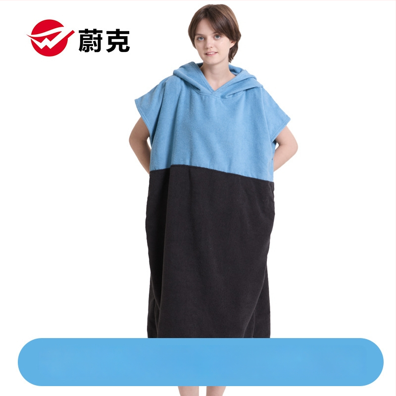 Μικροϊνές διπλής όψης fleece Poncho-ρόμπα, γρήγορο στέγνωμα, για παραλία/μπάνιο, προσαρμόσιμο, πολυεστερικό μείγμα