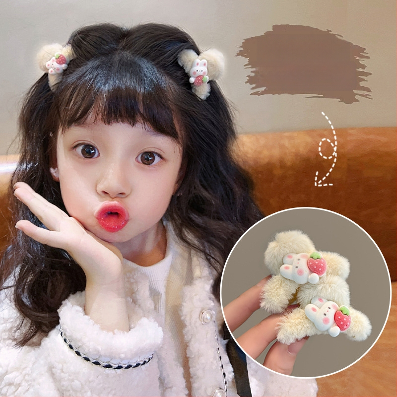 Παιδικό κλιπ μαλλιών με plush καρτούν (Ακρυλικό • Αξεσουάρ κεφαλής • Χειμερινή σεζόν 2023 • Για παιδιά)