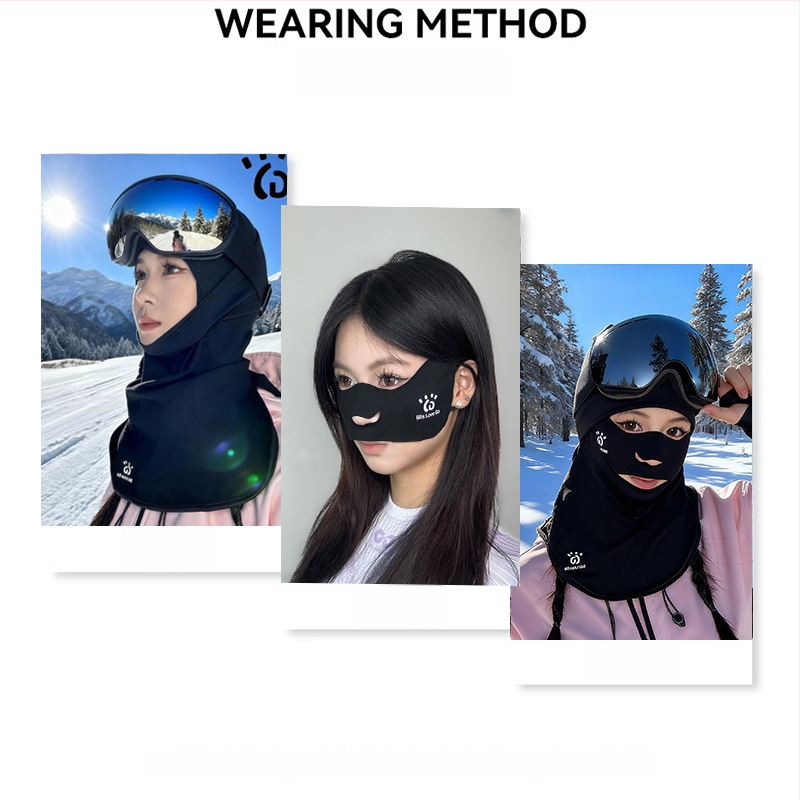 Slēpošanas sejas maska ar kapuci, neilons, flīsa oderējums, ātri žūst, sievietēm piemērota aizsargaprīkošana