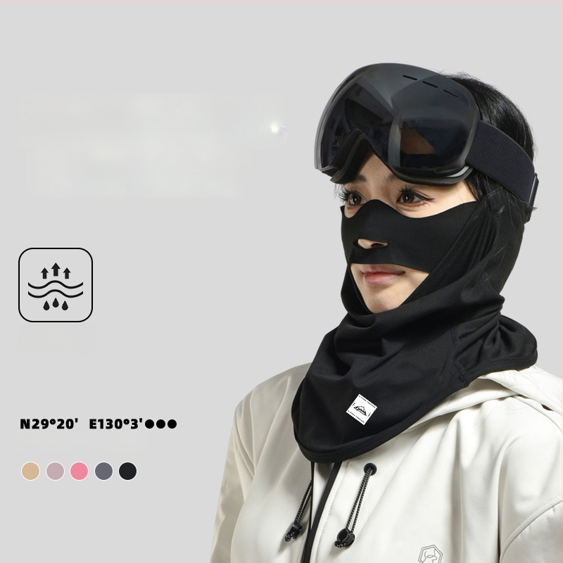 Slēpošanas sejas maska ar kapuci, neilons, flīsa oderējums, ātri žūst, sievietēm piemērota aizsargaprīkošana