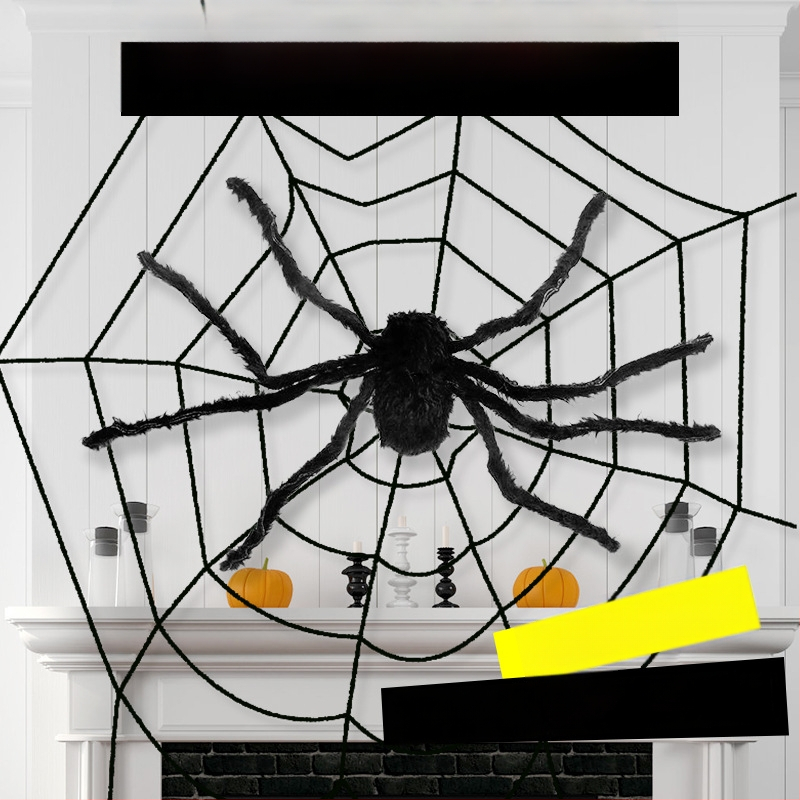 Halovēna pūkains Zirneklis – pakaramā dekora bāriem/KTV scenām, poliesters, festivāla stils