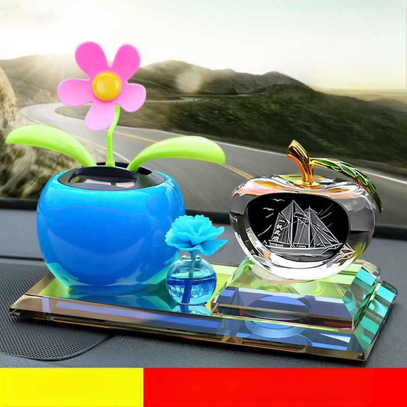 Automašīnas iekšējā dekora ar saules enerģiju darbināmo kustīgu ziedu aromterapijai, metāla konstrukcija, piemērots biznesa dāvanām