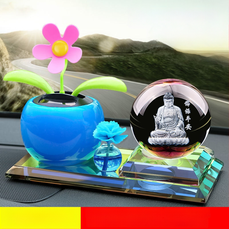 Automašīnas iekšējā dekora ar saules enerģiju darbināmo kustīgu ziedu aromterapijai, metāla konstrukcija, piemērots biznesa dāvanām