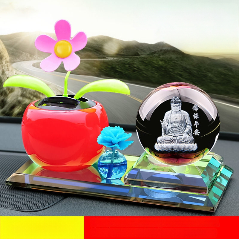 Automašīnas iekšējā dekora ar saules enerģiju darbināmo kustīgu ziedu aromterapijai, metāla konstrukcija, piemērots biznesa dāvanām