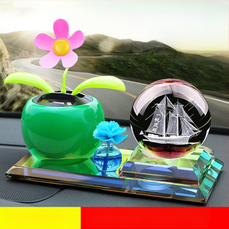 Automašīnas iekšējā dekora ar saules enerģiju darbināmo kustīgu ziedu aromterapijai, metāla konstrukcija, piemērots biznesa dāvanām