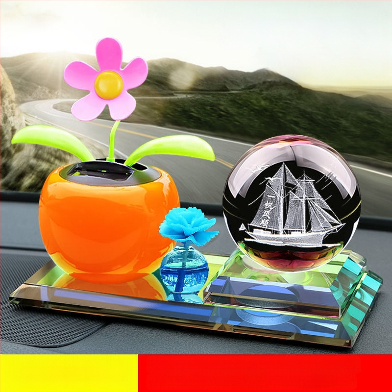 Automašīnas iekšējā dekora ar saules enerģiju darbināmo kustīgu ziedu aromterapijai, metāla konstrukcija, piemērots biznesa dāvanām