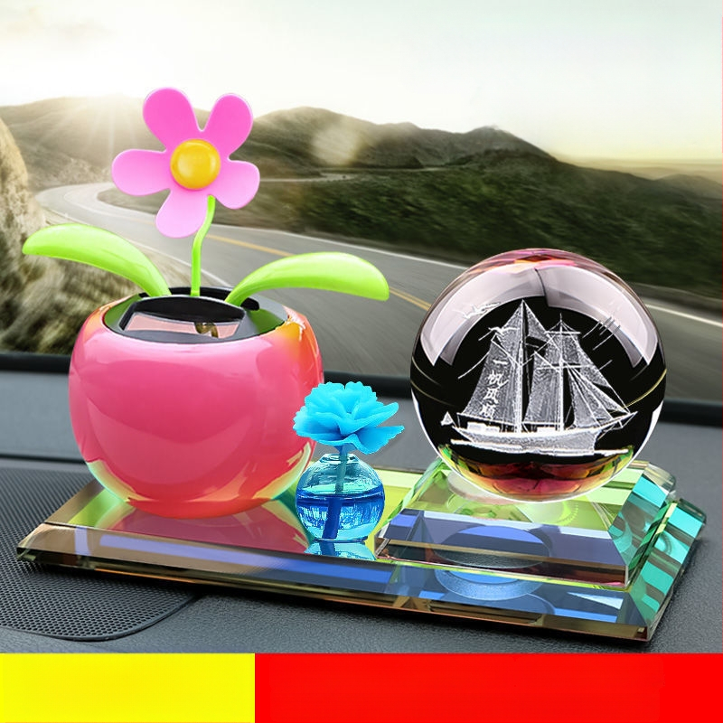 Automašīnas iekšējā dekora ar saules enerģiju darbināmo kustīgu ziedu aromterapijai, metāla konstrukcija, piemērots biznesa dāvanām