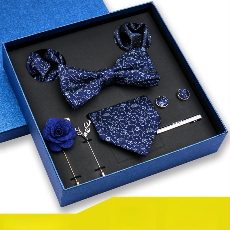 Σετ 8 τεμαχίων για άνδρες: γραβάτα, παπιγιόν, μαντήλι τσέπης, λουλούδι για πέτο; ζακάρ πολυεστέρας, στυλ βέλους, unisex.