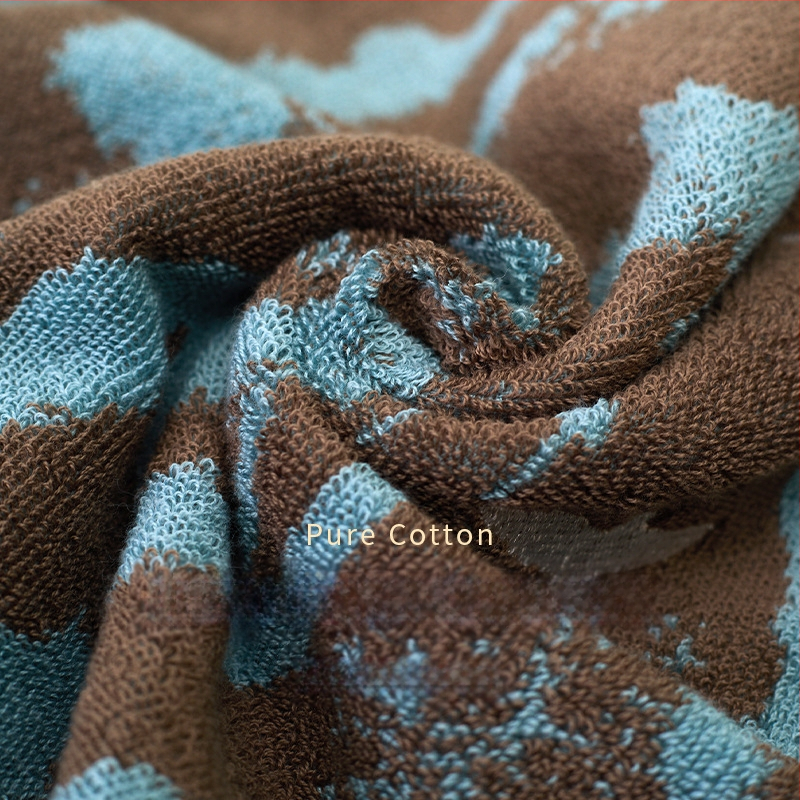 Памучна квадратна кърпа за лице – Airsl, 30 g, от чист памук, квадратна форма, бродерия и жакардова обработка