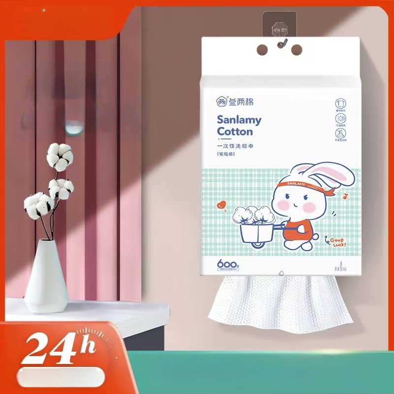 Τοίχο–εγκαταστημένης μιας χρήσης πετσέτα προσώπου – μαλακή, παχιά από ίνες βισκόζης, κρεμάμενο με μηχανισμό τράβηγμα, κατάλληλη για βρέφη