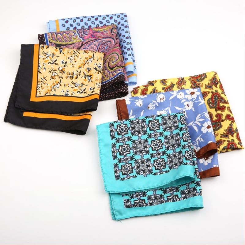 Μαντήλι τσέπης για άνδρες | Πολυεστερικό νήμα | Λουλουδάτο μοτίβο | Χαλαρό στυλ