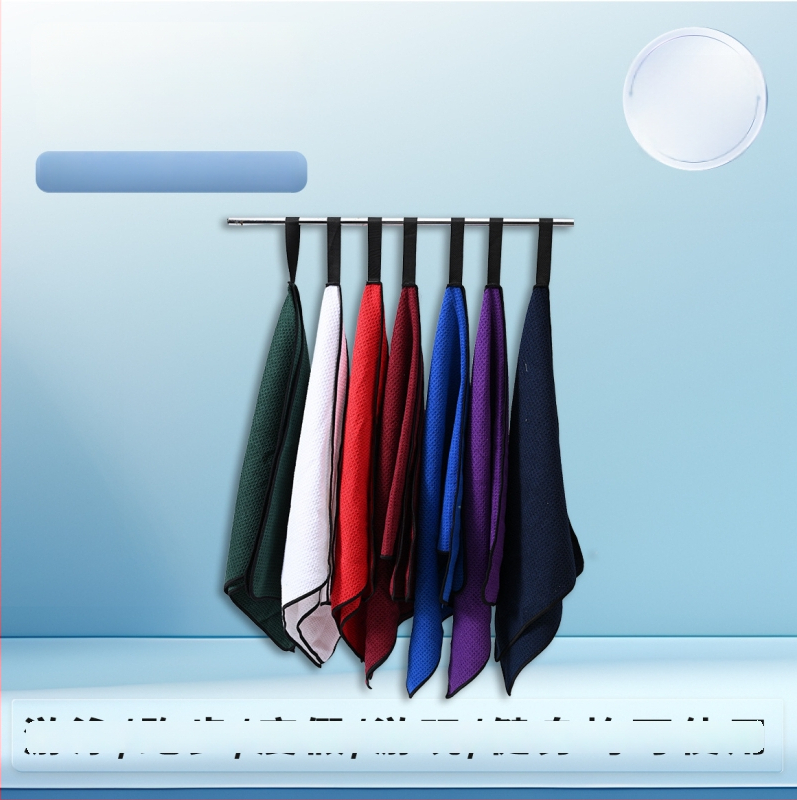 Πετσέτα γκολφ με άκρη με γάντζο - πολυεστέρας, γρήγορο στέγνωμα, υψηλή απορροφητικότητα, επιλογές κεντήματος ή εκτύπωσης