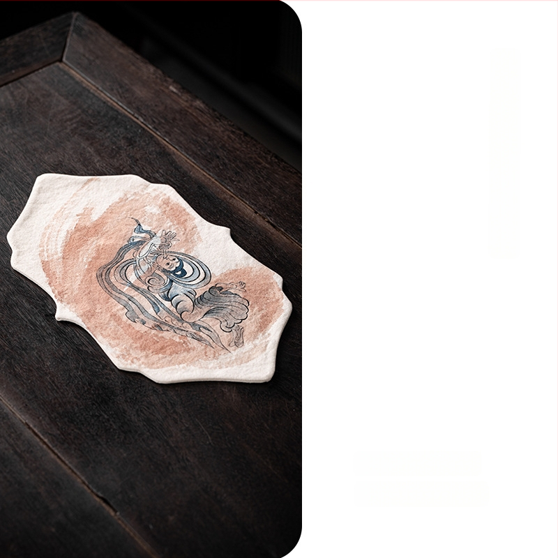 Pagetang Πατάκι τσαγιού από ύφασμα σε κινεζικό στυλ για τελετή τσαγιού, χωρίς λογότυπο, ποιότητα πρώτης κατηγορίας