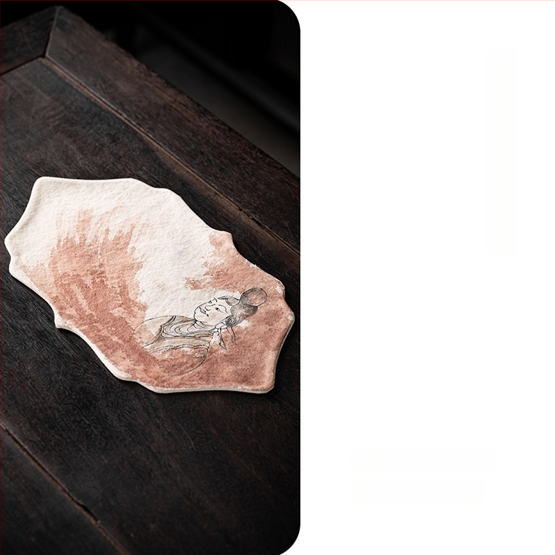 Pagetang Πατάκι τσαγιού από ύφασμα σε κινεζικό στυλ για τελετή τσαγιού, χωρίς λογότυπο, ποιότητα πρώτης κατηγορίας