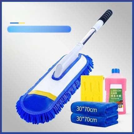 Моп за измиване на автомобили с Chenille глава, неръждаема стомана, Langconi, телескопична дръжка
