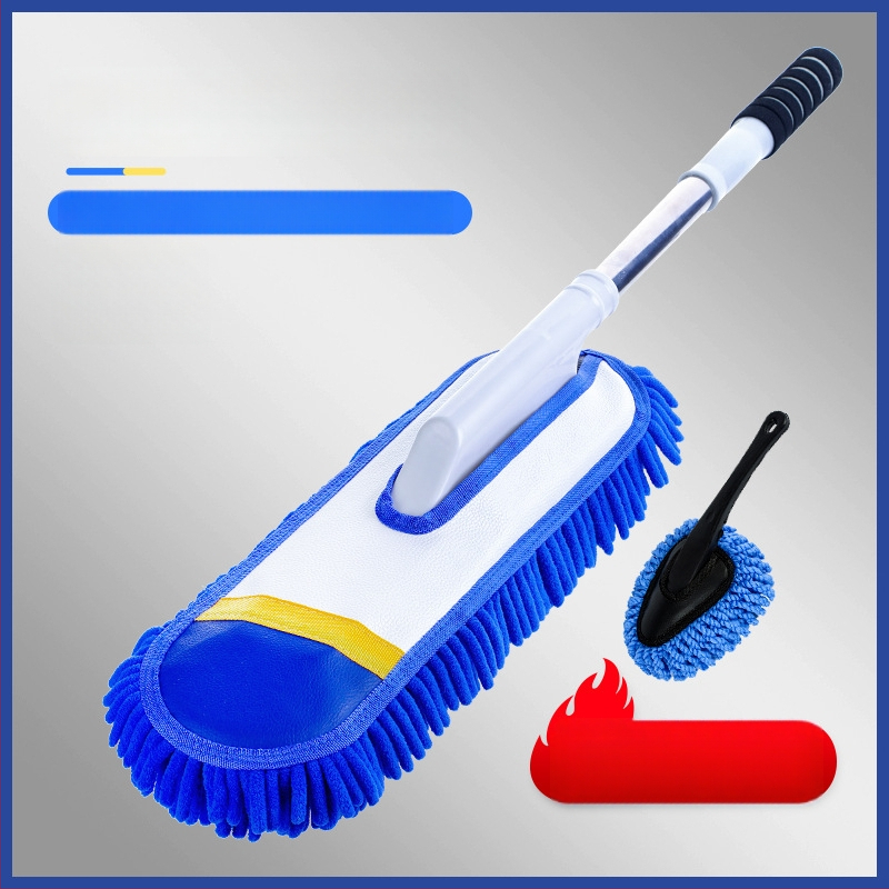 Моп за измиване на автомобили с Chenille глава, неръждаема стомана, Langconi, телескопична дръжка