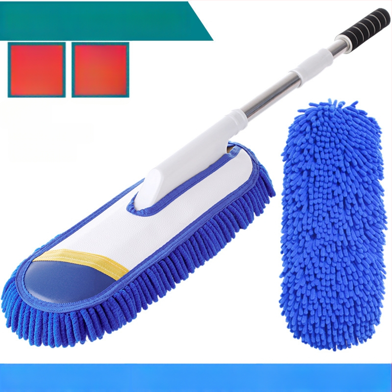 Моп за измиване на автомобили с Chenille глава, неръждаема стомана, Langconi, телескопична дръжка