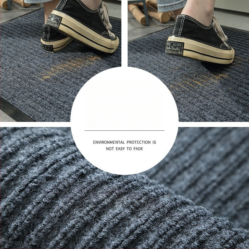 Входна подложка за пода – Полиестерни влакна, машинно тъкана, квадратна форма, едноцветен модел, миеща се