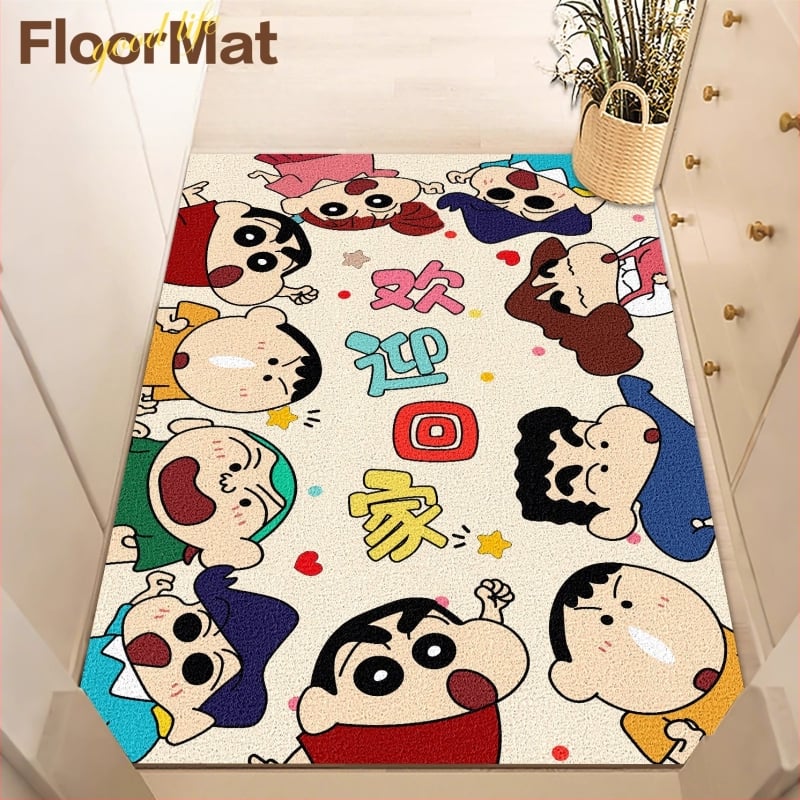 PVC подложка за вход за вътрешна употреба, антихлъзгаща, квадратна, с копринена навивка и анимационен принт