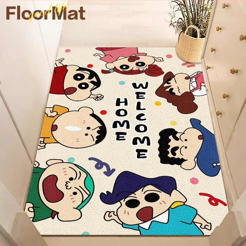 PVC подложка за вход за вътрешна употреба, антихлъзгаща, квадратна, с копринена навивка и анимационен принт