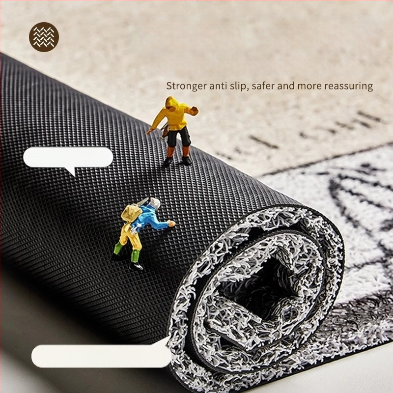 PVC подложка за вход за вътрешна употреба, антихлъзгаща, квадратна, с копринена навивка и анимационен принт