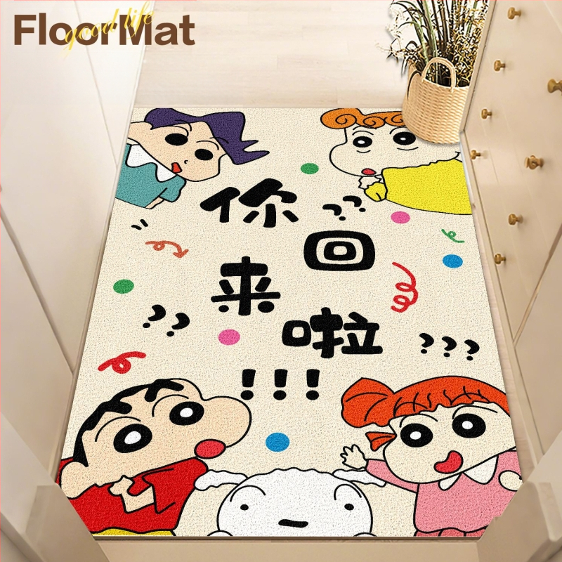 PVC подложка за вход за вътрешна употреба, антихлъзгаща, квадратна, с копринена навивка и анимационен принт