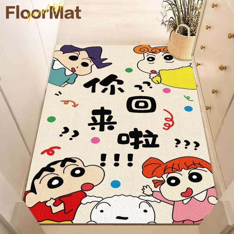 PVC подложка за вход за вътрешна употреба, антихлъзгаща, квадратна, с копринена навивка и анимационен принт